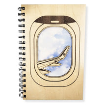 Load image into Gallery viewer, Plane Window Wood Journal with Lined Paper