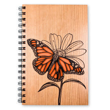 Load image into Gallery viewer, Monarch Butterfly Wood Journal with Lined Paper