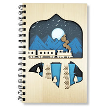 Load image into Gallery viewer, Magical Train Ride Wood Journal with Lined Paper