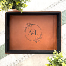 Load image into Gallery viewer, 12x16" Personalized Faux Leather Ottoman Tray