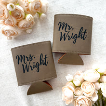 Load image into Gallery viewer, Newlyweds Faux Leather Koozie Set