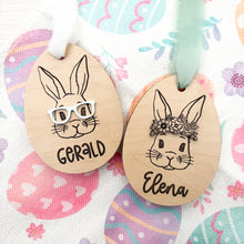 Load image into Gallery viewer, Hipster Easter Bunny Basket Tag