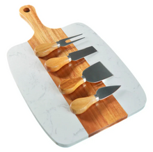 Load image into Gallery viewer, Acacia and Marble Serving Set