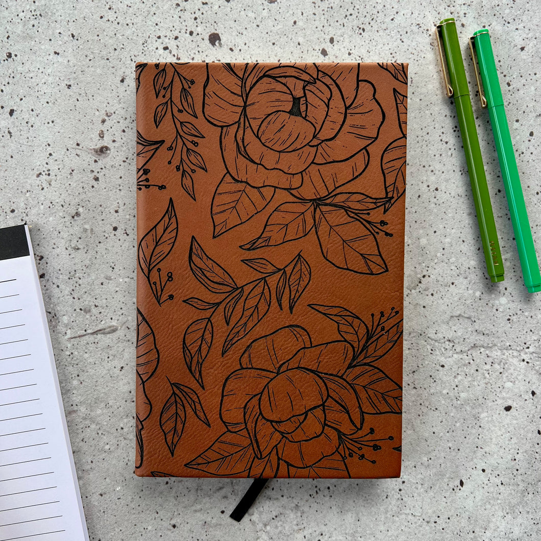 Perfect Peony Faux Leather Journal
