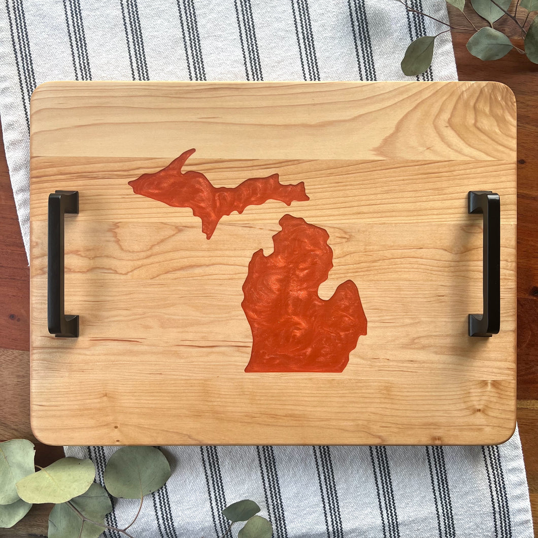 Maple Michigan Serving Platter, Orange