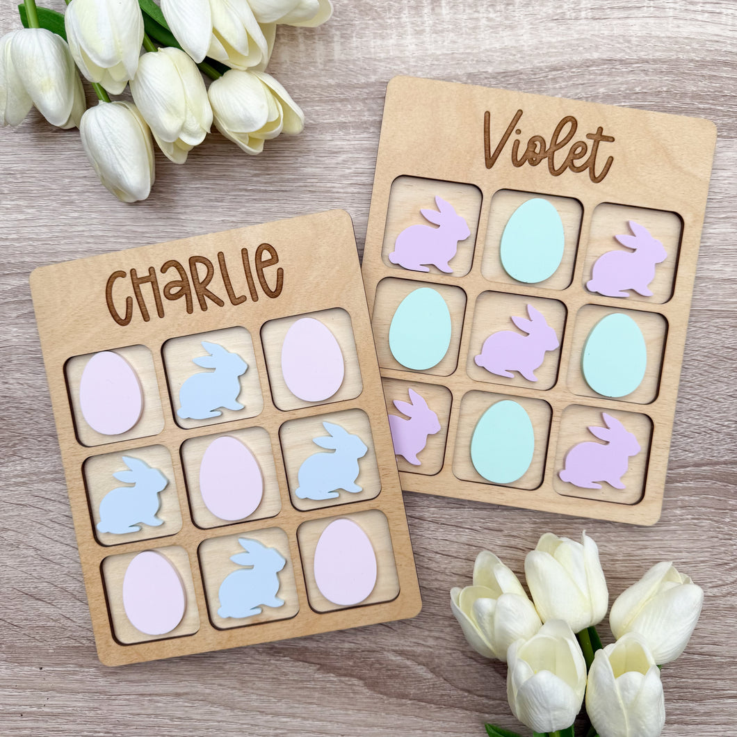 Personalized Easter Tic Tac Toe Board