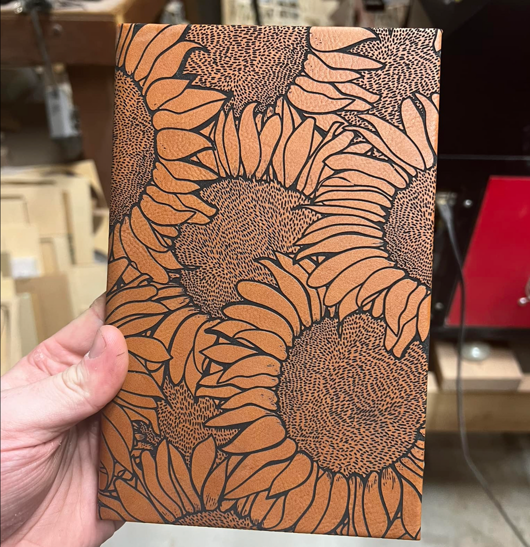 Field of Sunflowers Faux Leather Journal