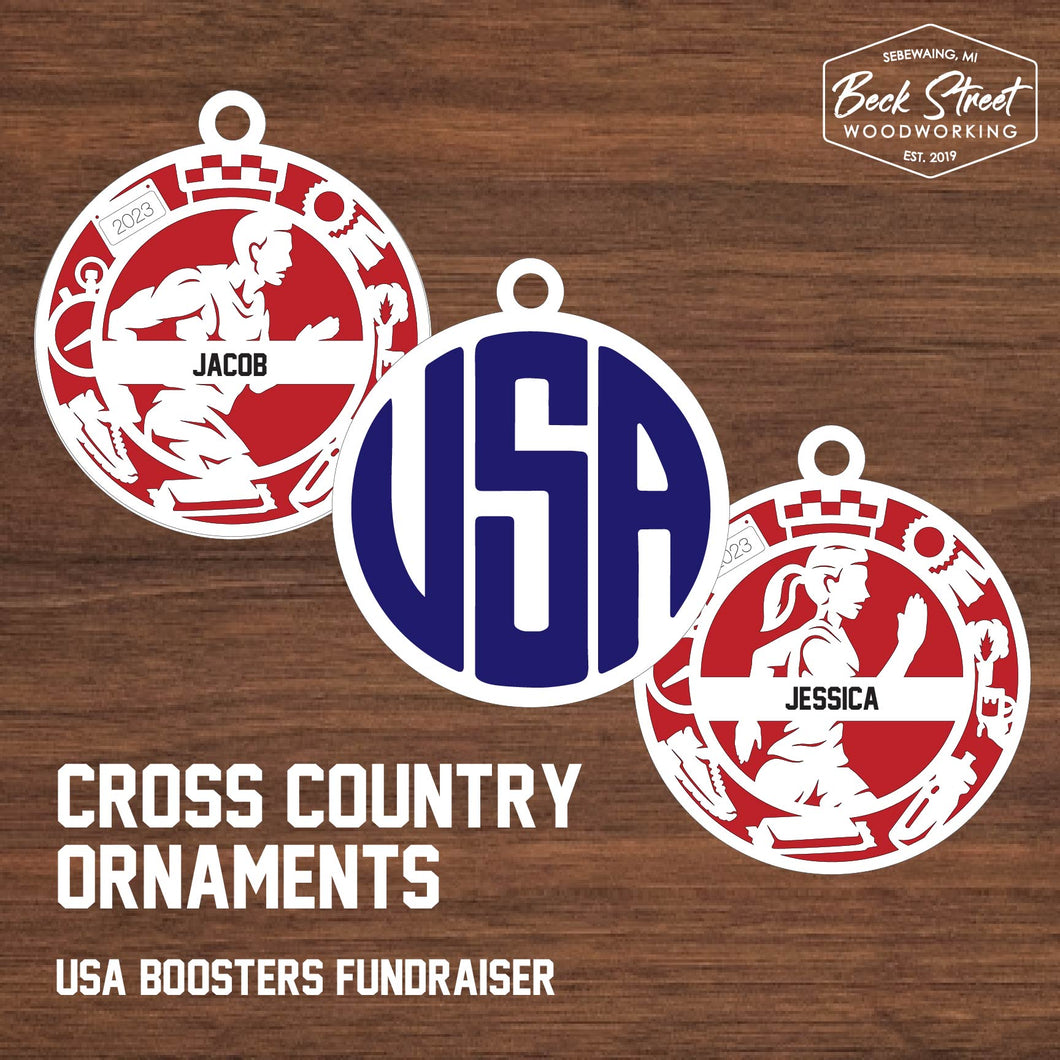 Cross Country Ornament - USA