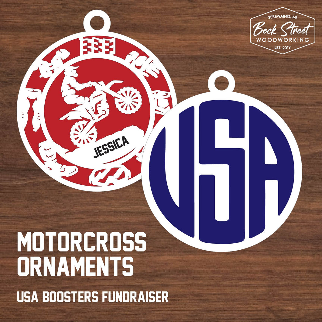 Motorcross Ornament - USA