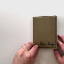 Load and play video in Gallery viewer, Couple&#39;s Passport Holder + Luggage Tag Set
