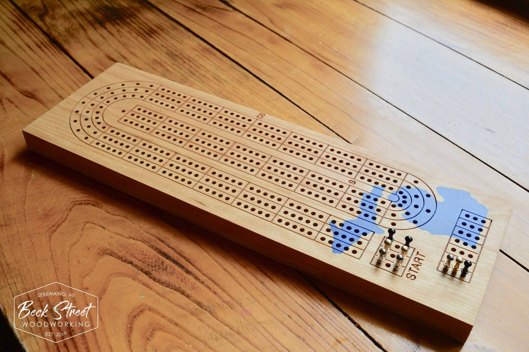 Cribbage Board / State Epoxy Inlay