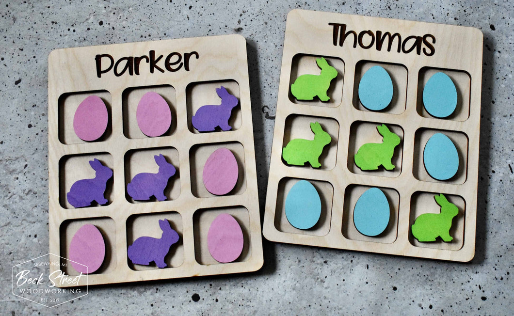 Personalized Easter Tic Tac Toe Board